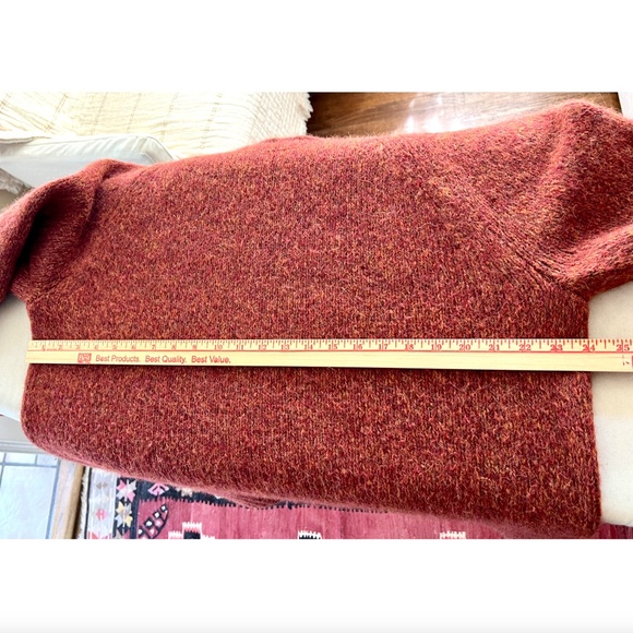 BANANA REPUBLIC Alpaca/Wool Blend Rolled Crew Neck Sweater in Rust Heather - L - Picture 9 of 11